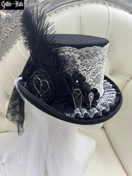 White Witch Top Hat 56cm